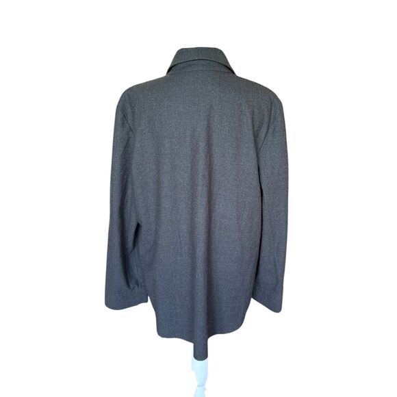 J Jill Stretch Shirt Jacket Wool Blend Minimalist Gray Button Up Womens Large - Picture 2 of 8